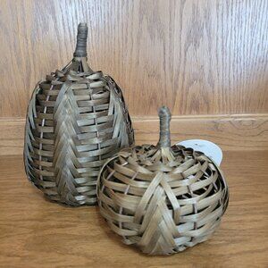 Threshold Brown Bamboo Woven Pumpkins New